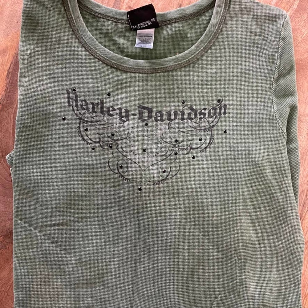 Harley Davidson Long Sleeve Tee Green size XXL